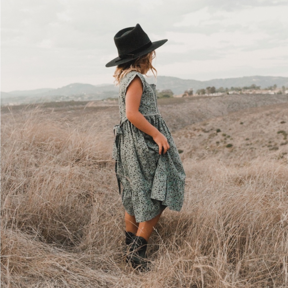 Rylee & Cru Green Floral Smoked Dress